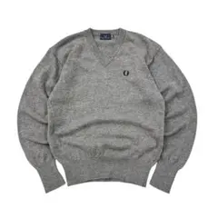 美品 90's Fred Perry ウール地 ニット セーター 月桂冠ロゴ