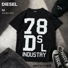 ディーゼル DIESEL ロゴプリント Tシャツ ブラック 半袖 M コットンのサムネイル
