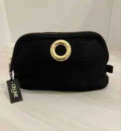 未使用　CELINE セリーヌ　サークルロゴ　ナイロン　ブラック　ポーチ