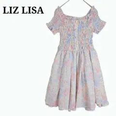 リズリサ　花柄ワンピース　オフショル　チュニック　シフォン　フリル　フェミニン