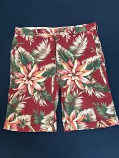 UNION STATION えんじ色ショートパンツ　花柄　短パンM〜Ｌ相当のサムネイル