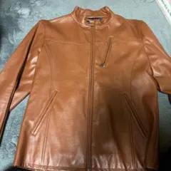 ブラウンレザー スタンドカラージャケット