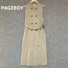 PAGEBOY ベージュ ノースリーブ ロングワンピース