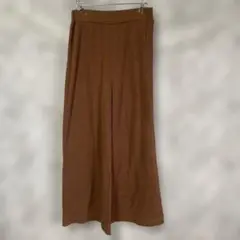10518 ディスコート リブワイドパンツ 茶色 ウエストゴム ブラウン 古着
