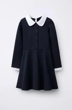 ZARA コントラストワンピース　完売商品　ネイビー