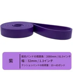 トレーニングチューブ 紫 エクササイズバンド 筋トレ ゴムバンド 宅トレ 美脚のサムネイル