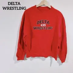 DELTA WRESTLING スウェットシャツ レッド　Lサイズ　海外古着