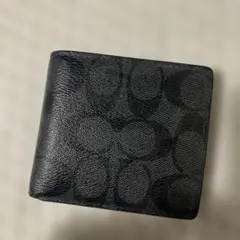 COACH ブラックレザー 二つ折り財布