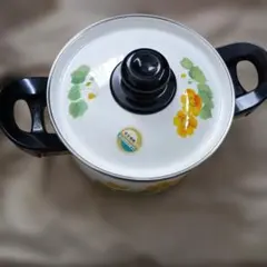象印 ホーロー鍋 両手鍋 花柄 레트로