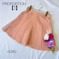 プロポーション　フレアスカート ミニスカート ジャガード ピンク 【1】S