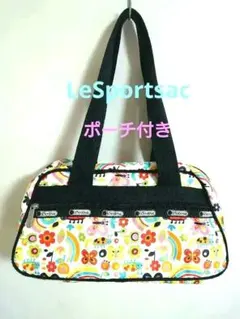 【最終値下げ】レスポートサック　ボストンバッグ　ポーチ付き　花柄　可愛い