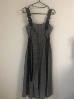 【美品snidel】キャミワンピース グレー系チェック柄