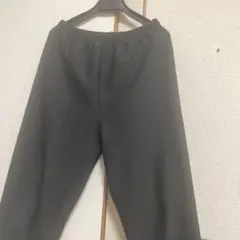 黒リブ編みスラックス ゴムウエスト