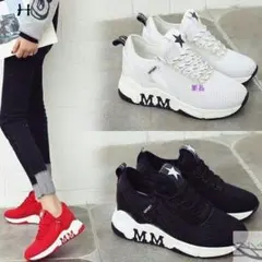 スニーカー インヒール ウォーキング 普段着 疲れない 快適 柔軟 シューズ9