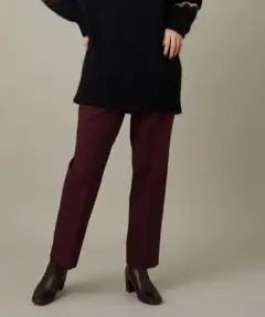 【アダム エ ロペ】テーパードパンツ 茶色ブラウン