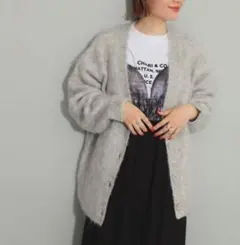 Ray BEAMS ソフト シャギー Vネック カーディガン