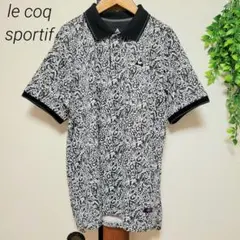 lecoqsportif ルコックスポルティフ ゴルフ 総柄 ポロシャツ