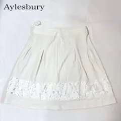 【タグ付】Aylesbury フレアスカート ホワイト レース 刺繍 4Lのサムネイル