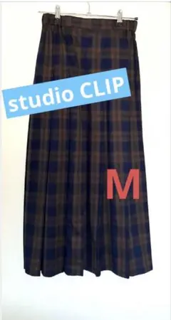 美品studio CLIP/チェックプリーツスカートM
