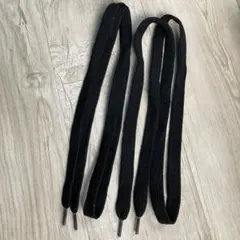 スニーカー紐　靴紐　ブラック　太め