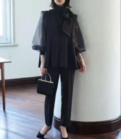 ルイルエブティック　オケージョン対応　パンツセットアップ黒