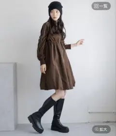 【クリーニング済】LOWRYS FARMトラックドッキングワンピース short