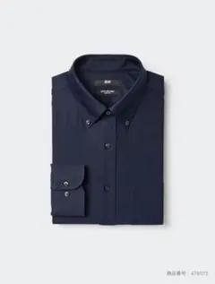 UNIQLO スーパーノンアイロンシャツ BD ネイビーMEN M
