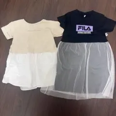 FILA チュールスカート ワンピース　レイヤードチュニック