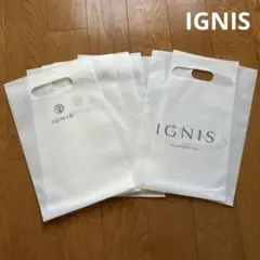 IGNISイグニス　ホワイトショッピングバッグ ７枚セット　ビニールショップ袋のサムネイル