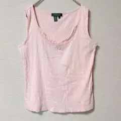 LAUREN RALPH LAUREN 【L】 ピンク タンクトップ レースのサムネイル