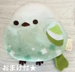 【新品未使用品】 ふくふくシマエナガ ミニポーチ グリーンver.