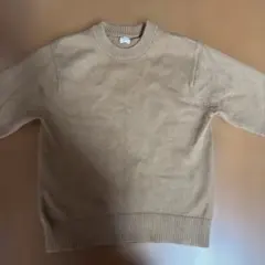 ベージュ クルーネック ニット XS