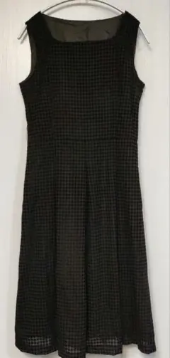 ハウンドトゥース（千鳥格子）柄 ノースリーブ ワンピース