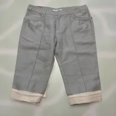 ユナイテッドアローズ　ライトグレー コットン混合 ハーフパンツ　裾リボン　M