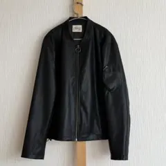 Gloster ブラック レザーシングルライダースジャケット