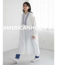 アメリカンホリック　刺繍入りワンピース　ホワイト　レディース　F