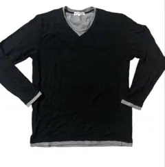 重ね着風長袖カットソー Lサイズ