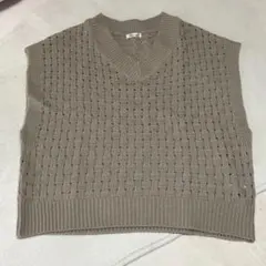 透かし編み ニットベスト