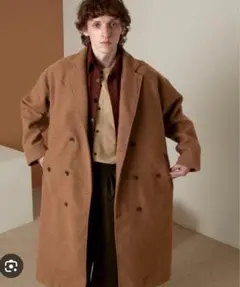 ビーバーメルトンオーバーサイズ　ロングチェスターコート　キャメル L