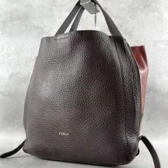 【美品✨】フルラ グレース ホーボーバッグ シボ革 ブラウン