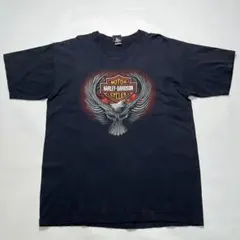 00s ハーレー USA製Tシャツ イーグルスカル 騙し絵 黒 XL☆,8714のサムネイル