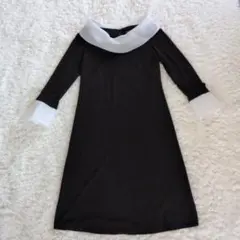 Blanc Nature 白襟ワンピース 38 黒白　ブランナチュール Blanc Nature 白襟ワンピース 38 黒白 ブランナチュール - メルカリ