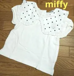 miffy　半袖シャツ　ミッフィー　ドット柄　襟付き　綿100%