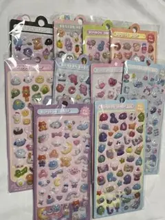 動物のぷっくりシール10枚セット 3Dシール 立体シール 可愛い シール帳