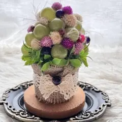 マスカットと千日紅のカップケーキ❤️色褪せない恋心　ハンドメイド　プレゼント