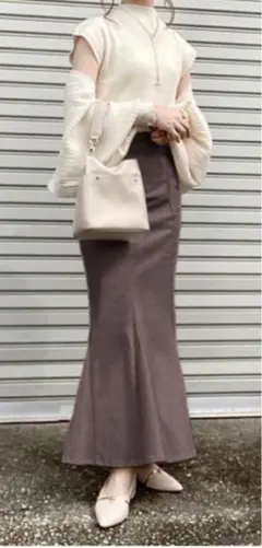 ハイウエストマーメイドツイルスカート