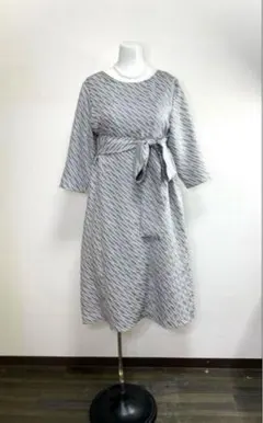 絞りワンピース　M〜2L/110 板締め絞り（格子文様）正絹　リメイク担当Y作