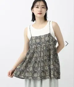 studioCLIP コットンレーヨンギャザーキャミブラウス　新品