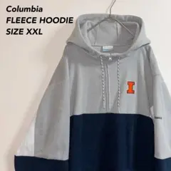 《刺繍ロゴ》ColumbiaコロンビアフリースパーカーハーフジップサイズXXL