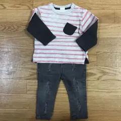 80サイズ　デニム　パンツ　スウェット　トレーナーセット